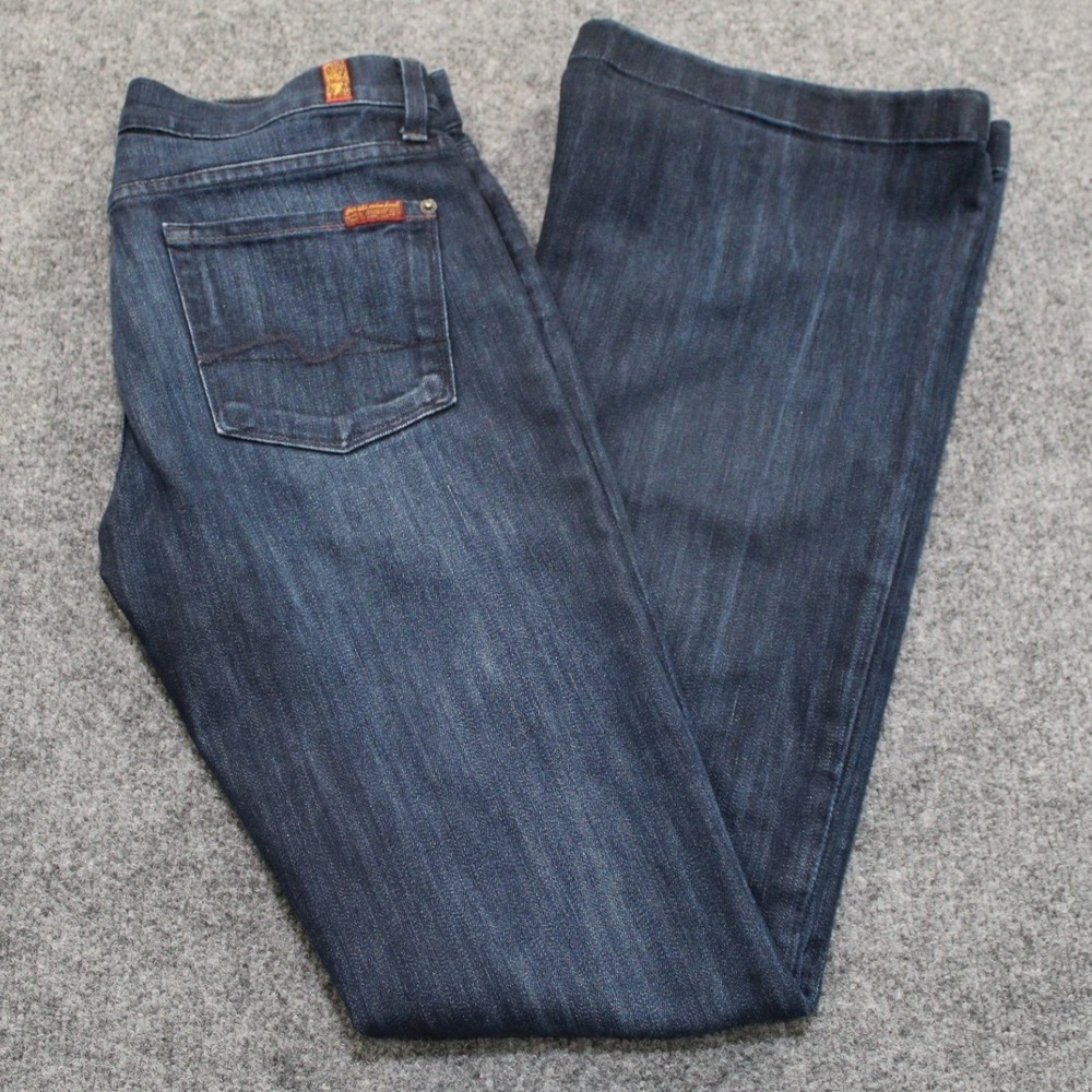 7 For All Mankind Dark Blue Boot Cut Jeans